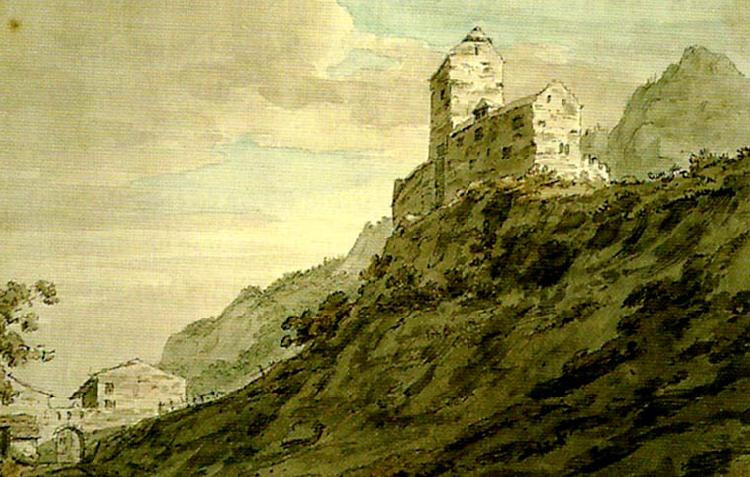 John Robert Cozens south gate of sargans oil painting image